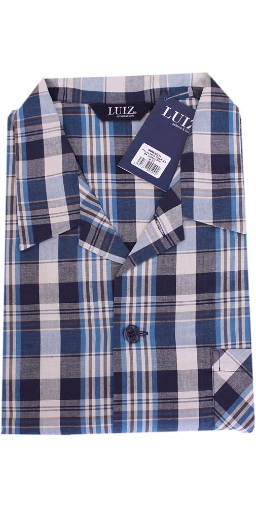 Pyžamo Luiz Charles navy-petrol kostka