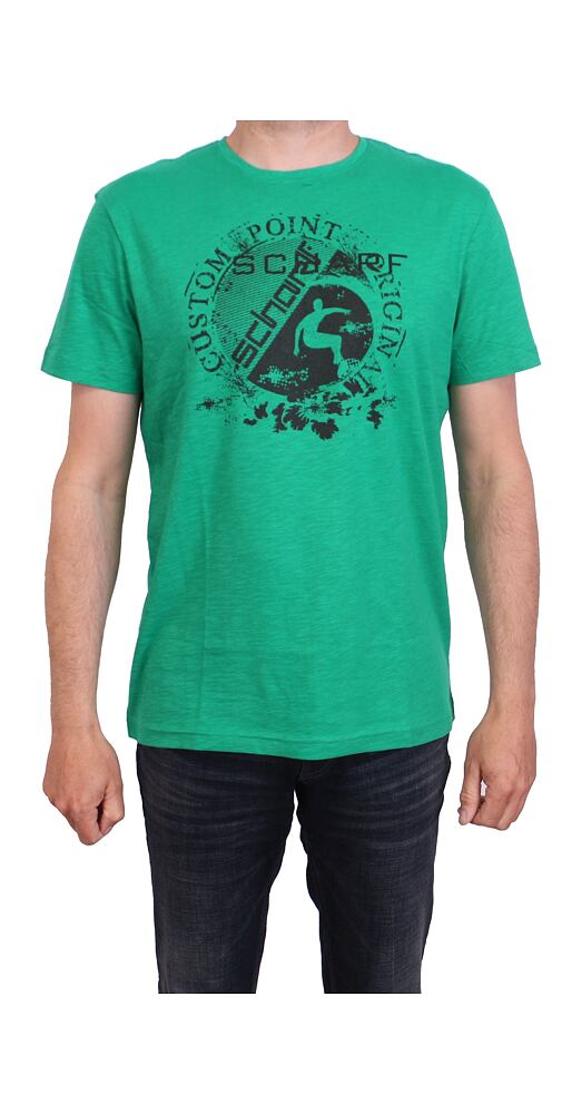 Pohodlné pánské tričko s krátkým rukávem Scharf  23051 zelené