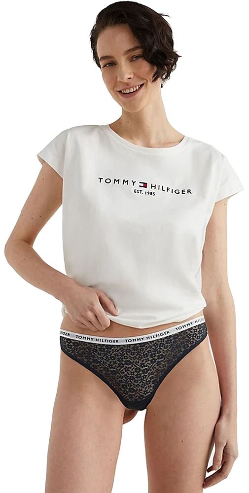 Krajková tanga Tommy Hilfiger UW0UW04514 navy