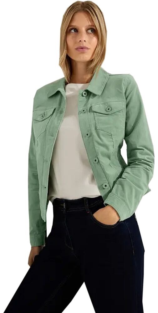Manšestrová bunda s náprsními kapsami Cecil 211957 sage green