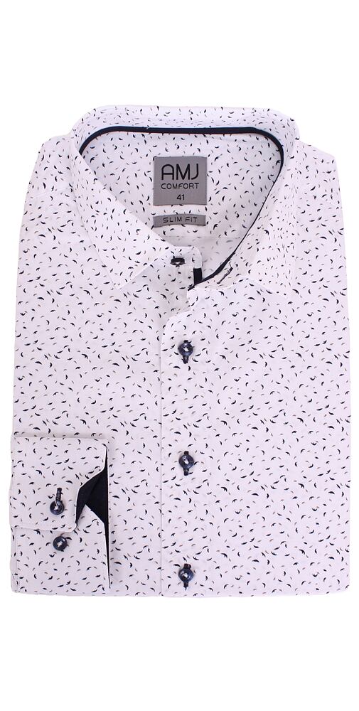 Elegantní společenská košile AMJ Comfort VDBR 1309 bílo-navy