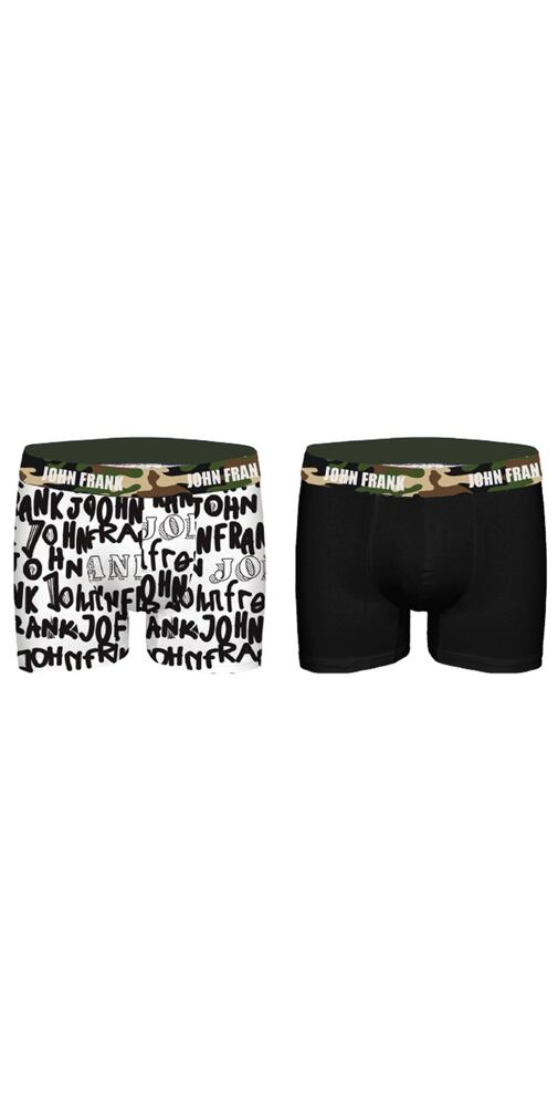 Pánské boxerky John Frank JF2BBID02 černo-bílé