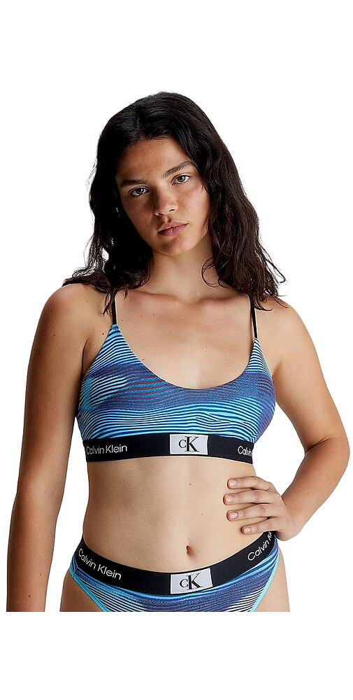 Calvin Klein Unlined Bralette collection1996 QF7216E tyrkys vzor