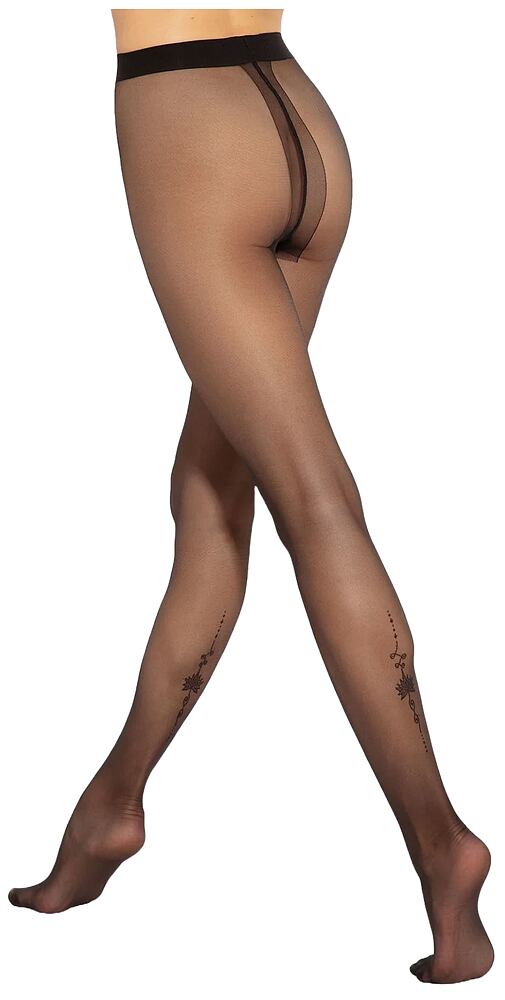 Dámské vzorované silonky Gatta Art Tattoo W06 černé