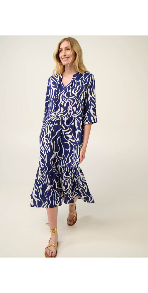 Letní midi šaty Vamp s potiskem 22401 blue print