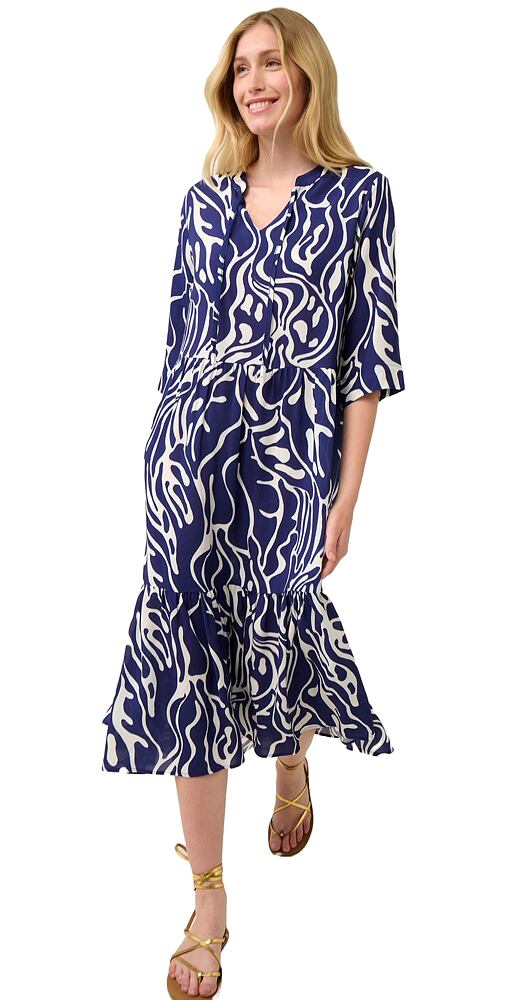 Letní midi šaty Vamp s potiskem 22401 blue print