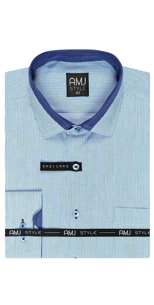 Pánská košile AMJ Style Slim VDSZ 869 modrý proužek