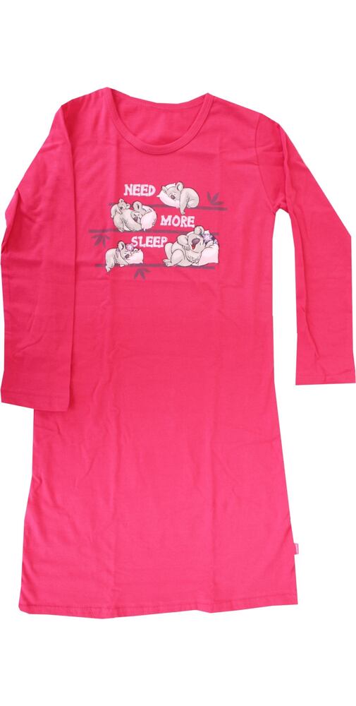 Dívčí noční košile Cornette Koala tm.růžová