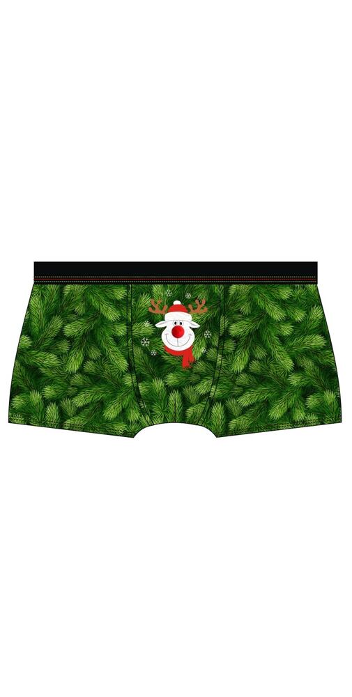 Zelené vánoční boxerky Cornette se sobem