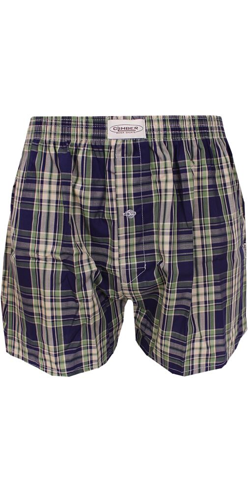 Moderní plátýnkové trenýrky Climber 3100C4 navy-zelená kostka