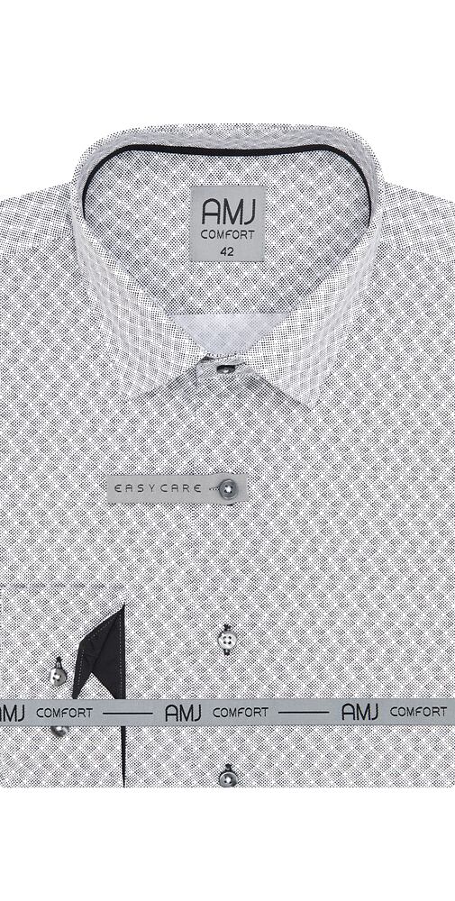Elegantní pánská košile AMJ Comfort Slim Fit VDSBR 1292 bílo-černá
