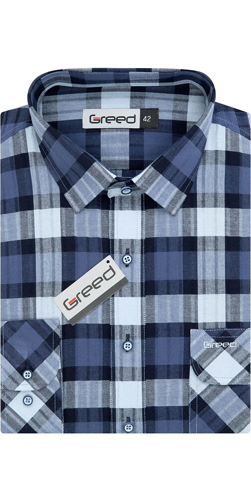 Pánská volnočasová košile AMJ Greed SD 385 jeans kostka