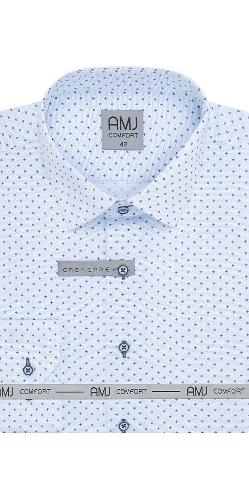 Pánská funkční košile s dlouhým rukávem AMJ Slim Fit VDSE 1344 sv.modrá