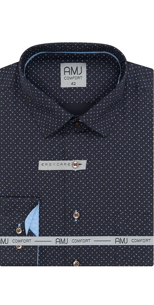 Pánská košile AMJ Comfort Slim Fit 1331 noční modř