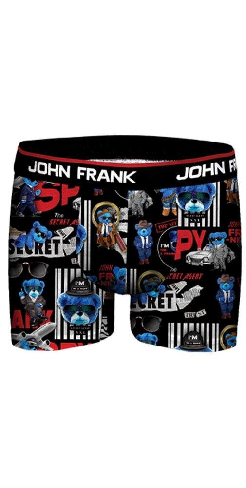 Pánské vtipné boxerky John Frank JFBD354 spy black