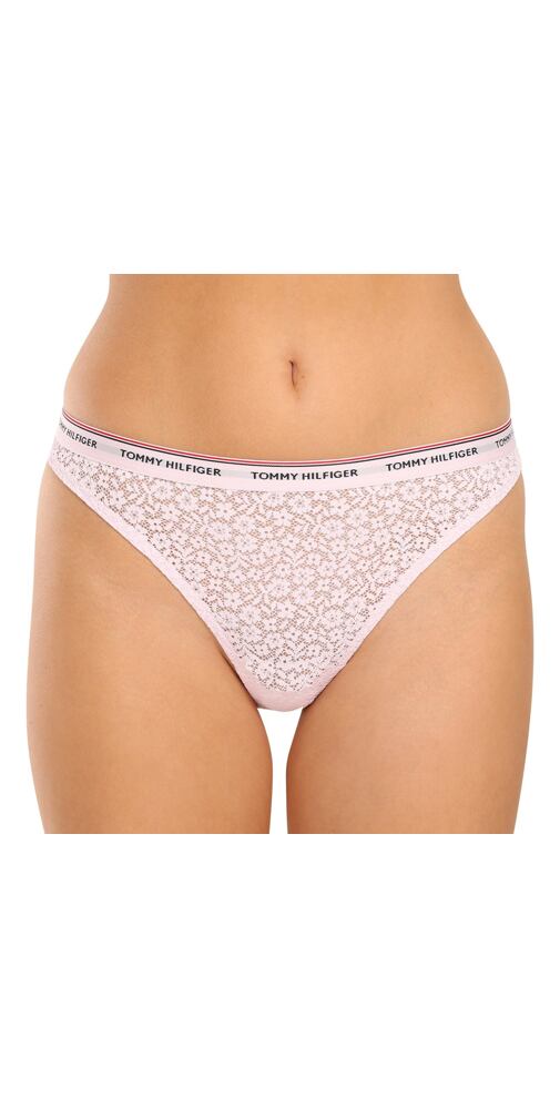 Krajková tanga  Tommy Hilfiger UW0UW04896 sv.růžové