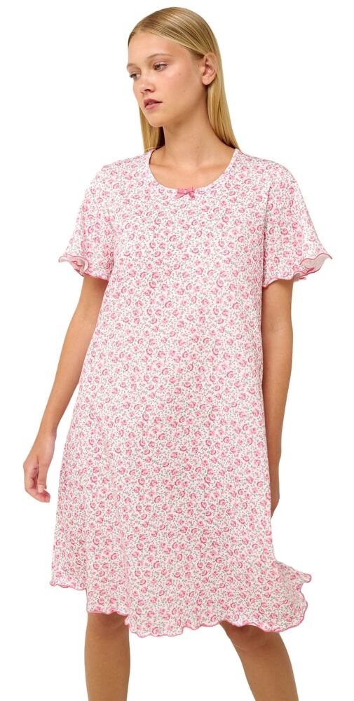 Bavlněná letní těhotenská a kojící noční košile Vamp 22258 pink dove