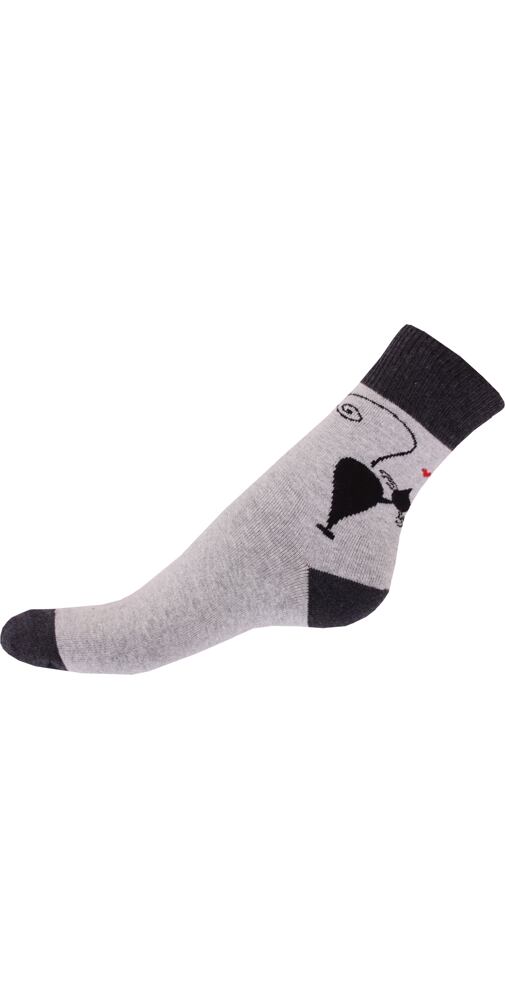 Hladké ponožky Matex Kočka 759 šedé