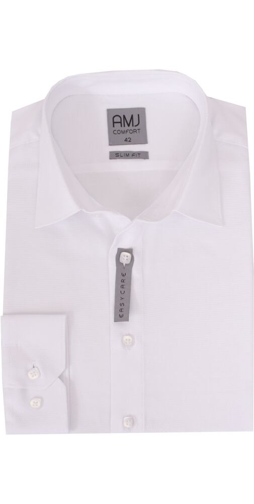 Bílá proštíhlená pánská košile AMJ VDSB 1154