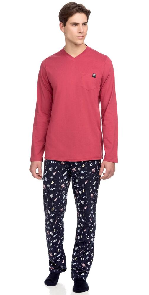 Vamp! dlouhé pyžamo pro muže 15646 red jester