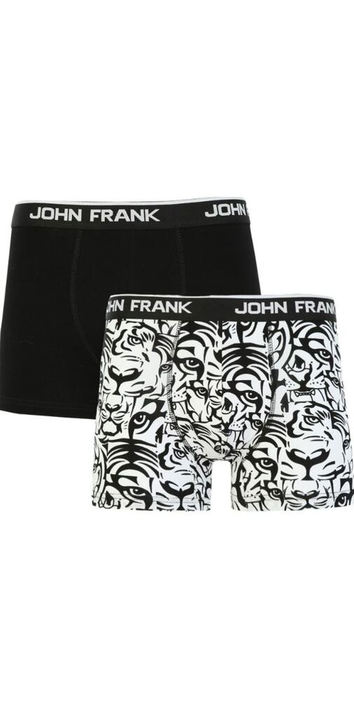 Pánské boxerky John Frank JF2BTORA04 duo pack černobílé