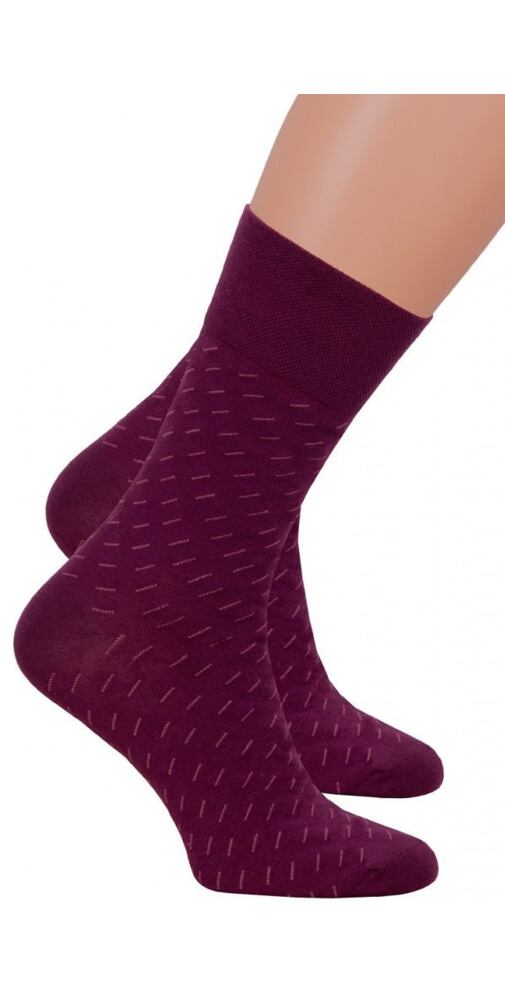 Pánské ponožky s decentním vzorečkem Steven 151056 bordo