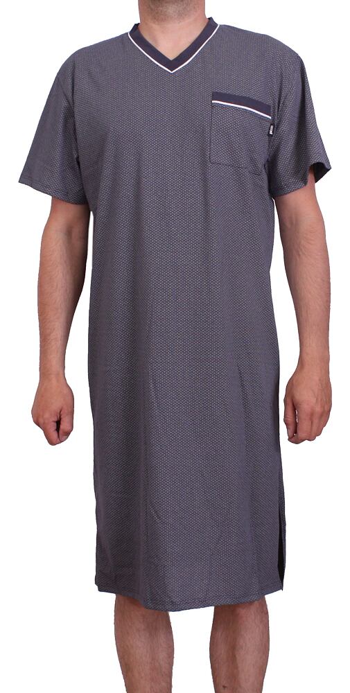 Bavlněná noční košile pro muže Pleas 179775 antracit