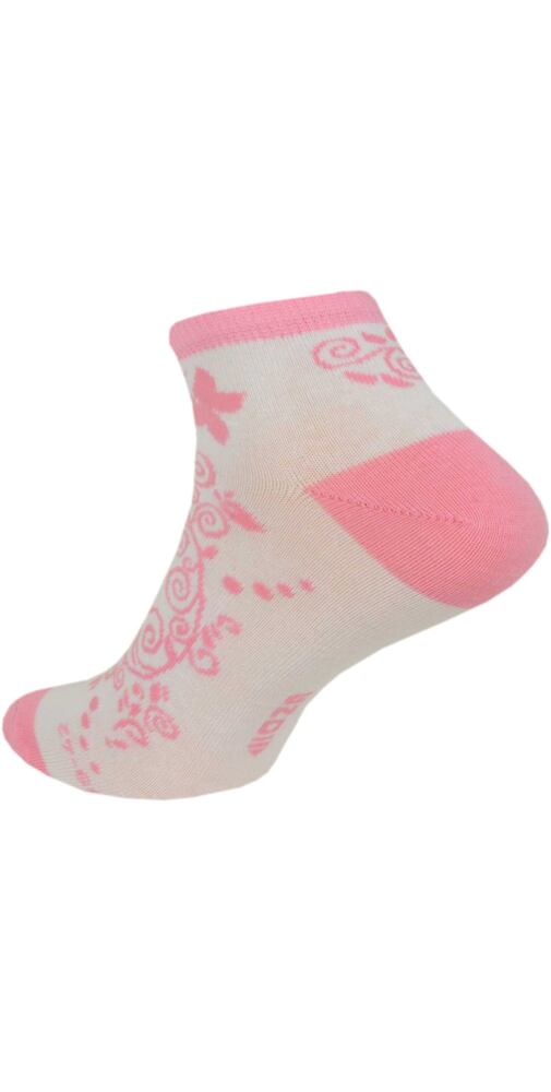 Kotníčkové ponožky Hoza H2027 bílo-pink