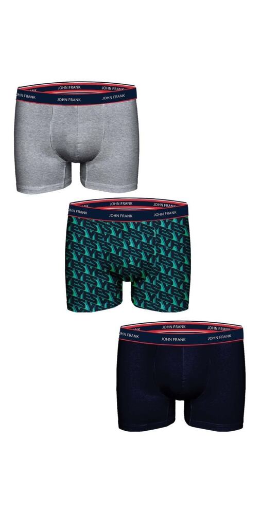 Pánské boxerky John Frank JF3BFG05 3 pack multicolor