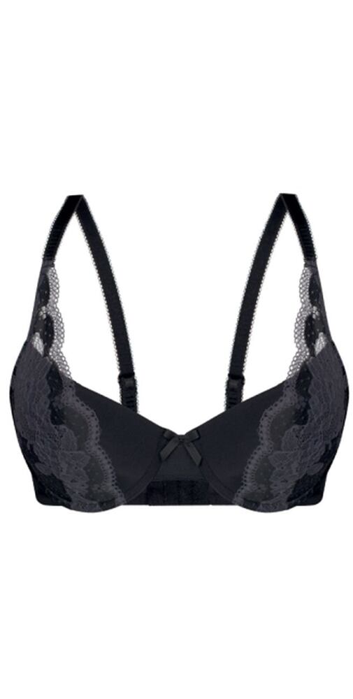 Krajková podprsenka s push-up výztuží Sassa 25402 černá