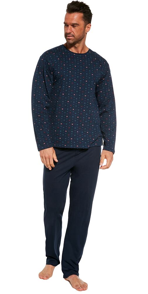 Elegantní pánské pyžamo s dlouhým rukávem Cornette Louis navy