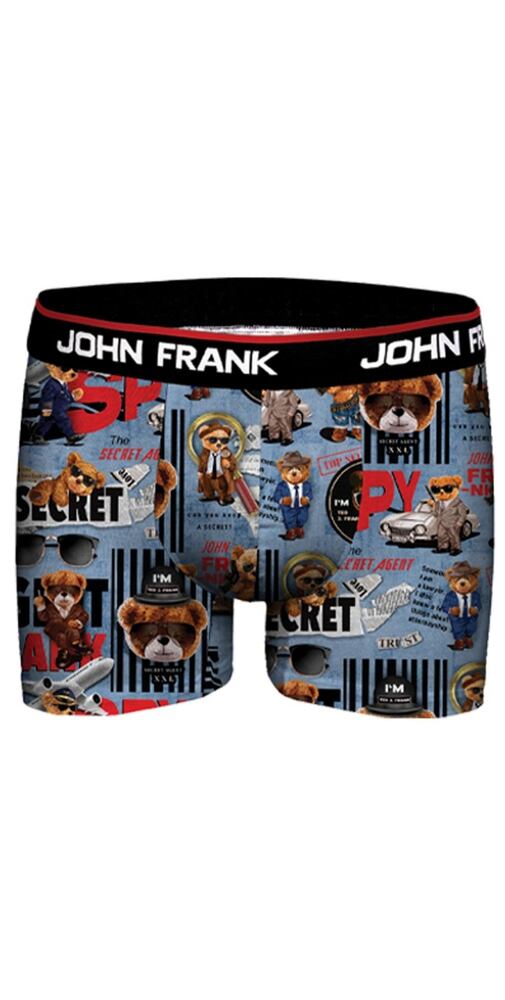 Pánské vtipné boxerky John Frank JFBD355 spy blue