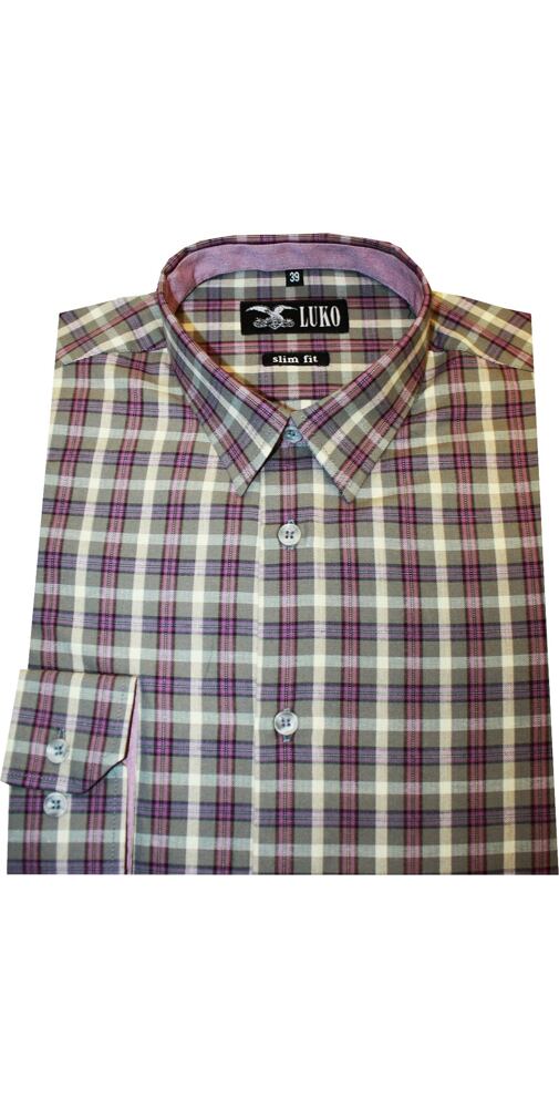 Pánská košile Luko SlimFit 5446 - moka kostka
