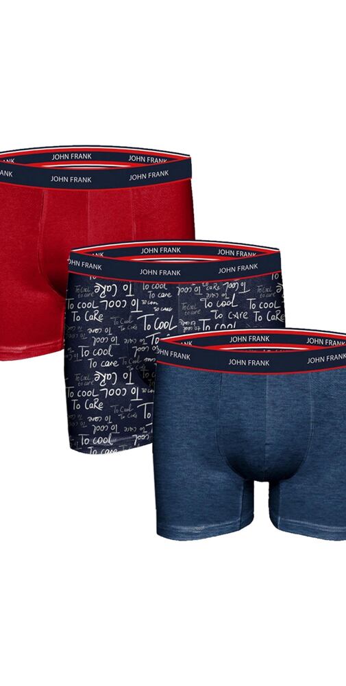 Pánské boxerky John Frank JF3BFG03 3 pack multicolor