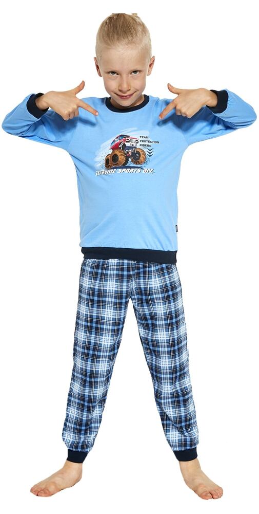 Dlouhé pyžamo pro kluky Cornette Kids Extreme modré