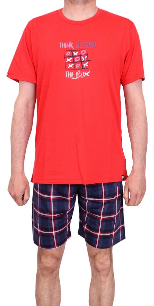 Pohodlné dvoudílné pánské pyžamo Vamp 16601 červená