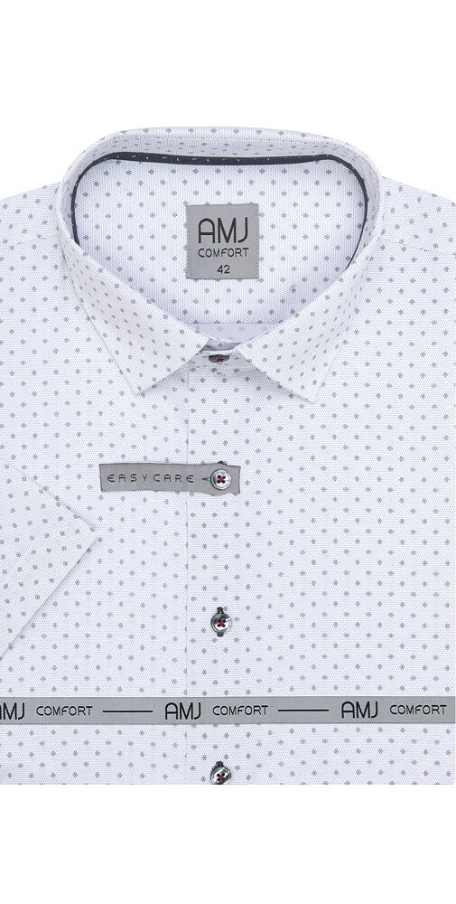Pánská košile AMJ Comfort slim VKSBR 1223 bílo-šedá