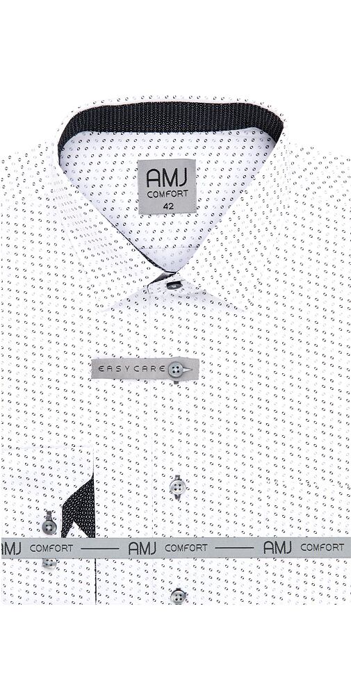 Košile s dlouhým rukávem AMJ Comfort VDBR 1324 bílo-černá