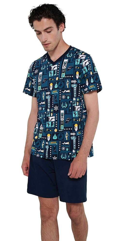 Krátké pánské pyžamo Marshall Vamp 20652 blue