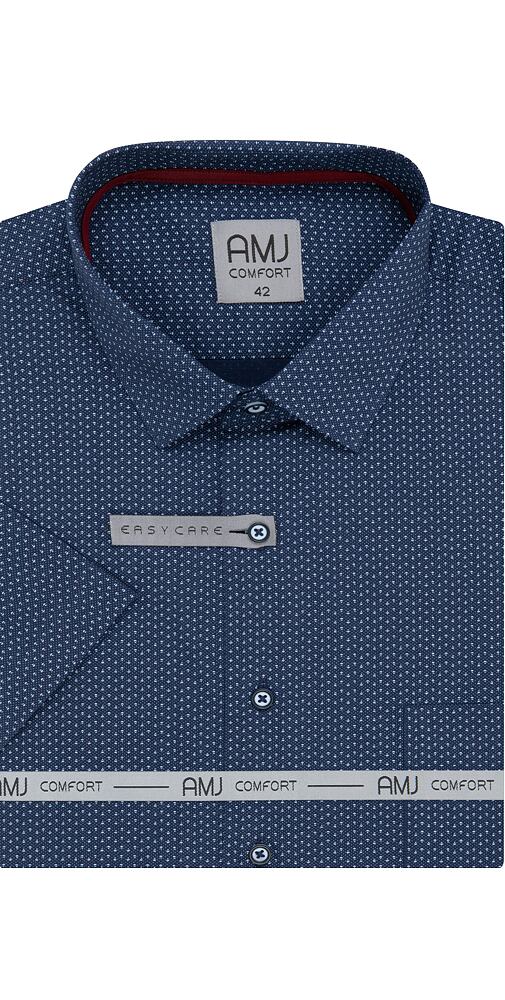 Pánská košile AMJ s krátkým rukávem Comfort slim VKSBR 1359 navy