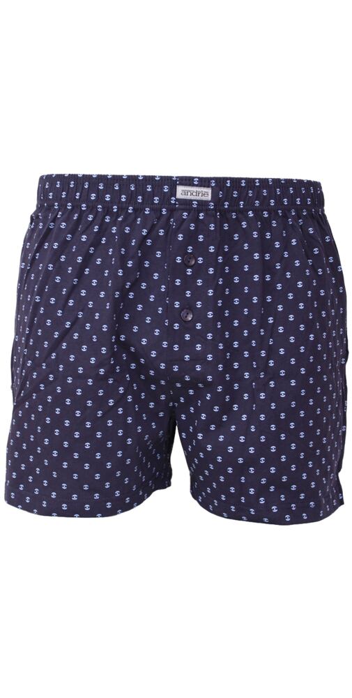 Pánské bavlněné trenky s jemným vzorem Andrie PS 5894 navy