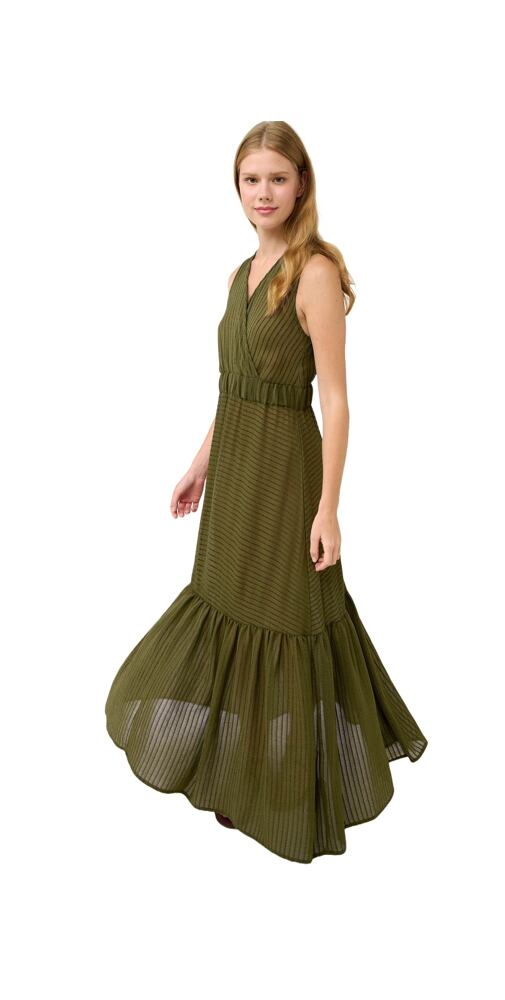 Letní šaty Vamp Ramie Maxi s výstřihem do V 22870 green moss