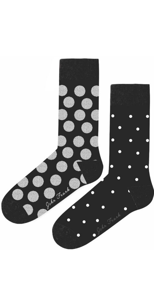 Dámské ponožky 2 pack John Frank WJF2LS19 černé puntíky