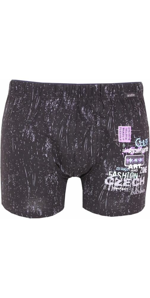 Pánské boxerky s potiskem Andrie PS 5588 černé