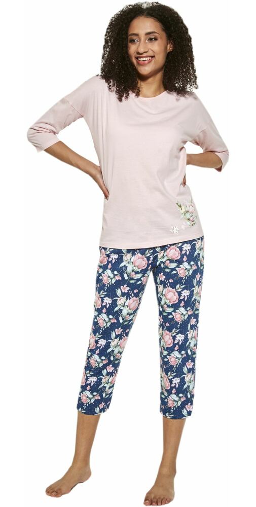 Dámské pyžamo Cornette Flower jeans květ