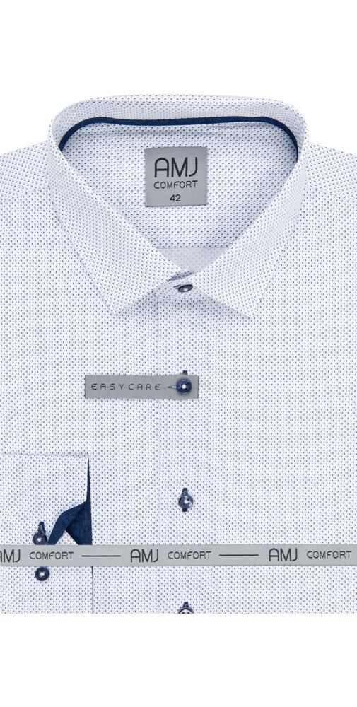 Elegantní pánská košile AMJ Comfort Slim Fit VDSBR 1219 bílo-modrá