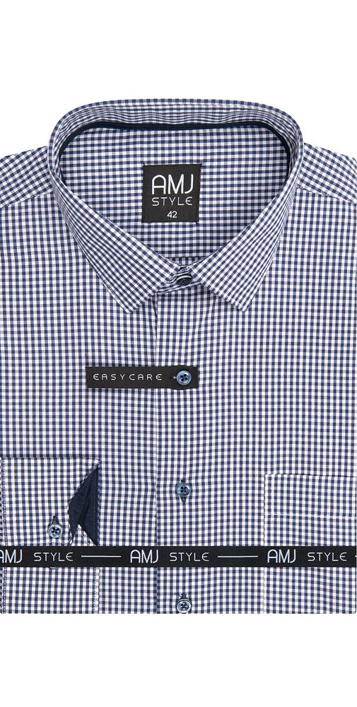 Pánská košile AMJ Style Slim Fit VDSR 1263 modrá kostička