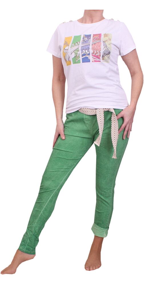 Volnočasové dámské kalhoty 21059 zelené