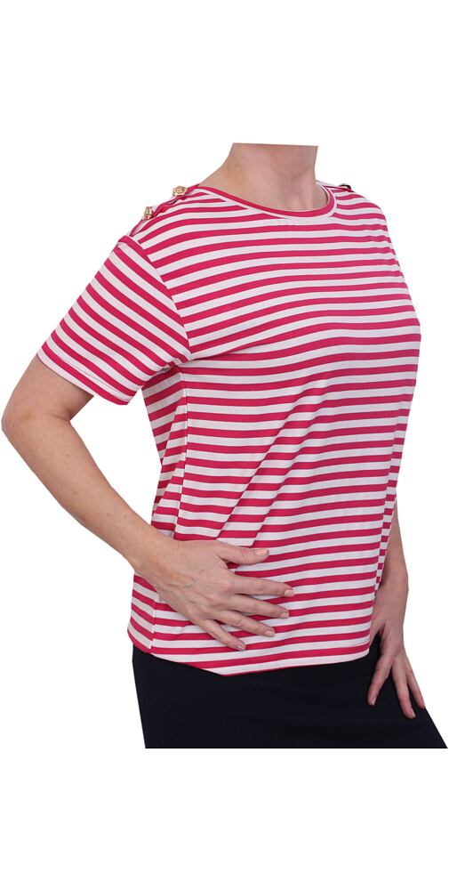 Módní tričko s proužkem pro ženy 74411 červená