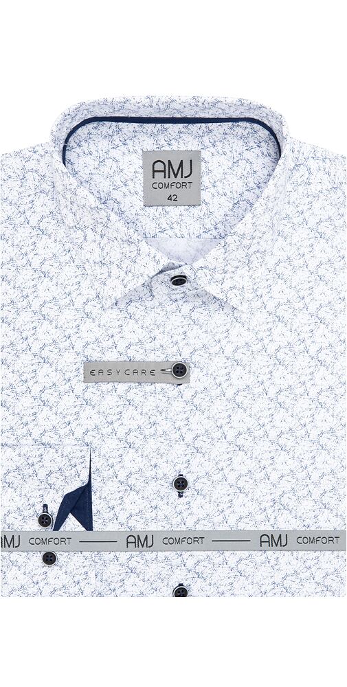 Elegantní společenská košile AMJ Comfort 1313 bílo-modrá